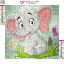 Afbeelding in Gallery-weergave laden, Diamond Painting 5D Kinderen Olifant met Fotolijst