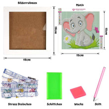 Afbeelding in Gallery-weergave laden, Diamond Painting 5D Kinderen Olifant met Fotolijst