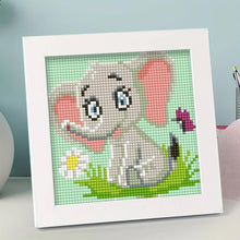 Afbeelding in Gallery-weergave laden, Diamond Painting 5D Kinderen Olifant met Fotolijst