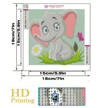 Afbeelding in Gallery-weergave laden, Diamond Painting 5D Kinderen Olifant met Fotolijst