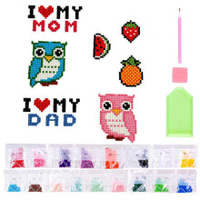 Afbeelding in Gallery-weergave laden, Diamond Painting Sticker Set "Ik Hou van Mama en Papa" voor Kinderen