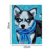 Afbeelding in Gallery-weergave laden, Diamond Painting Kit 5D met Husky Design en Fotolijst