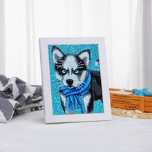Afbeelding in Gallery-weergave laden, Diamond Painting Kit 5D met Husky Design en Fotolijst