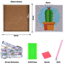 Afbeelding in Gallery-weergave laden, Diamond Painting 5D Kinderen Cactus met Fotolijst