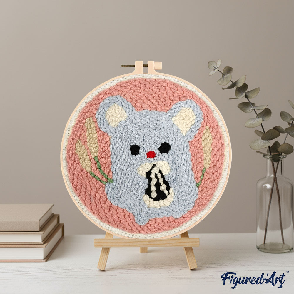 Punch Needle pakket Schattige muis – Figured'Art