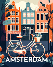Afbeelding in Gallery-weergave laden, Diamond Painting - Reisposter Amsterdam reeds ingelijst