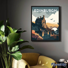Afbeelding in Gallery-weergave laden, Diamond Painting - Reisposter Edinburgh reeds ingelijst