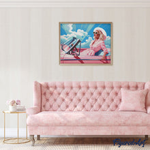 Afbeelding in Gallery-weergave laden, Diamond Painting - Diva in een Roze Retro Auto