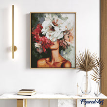 Afbeelding in Gallery-weergave laden, Diamond Painting - Schoonheid achter Bloemen reeds ingelijst