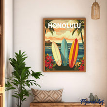 Afbeelding in Gallery-weergave laden, Diamond Painting - Reisposter Honolulu