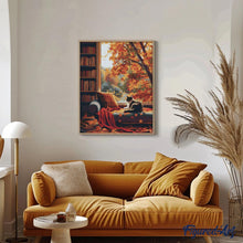 Afbeelding in Gallery-weergave laden, Diamond Painting - Herfstzicht van de kat reeds ingelijst
