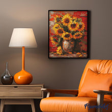 Afbeelding in Gallery-weergave laden, Diamond Painting - Herfst zonnebloemenvaas reeds ingelijst