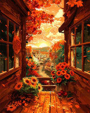 Afbeelding in Gallery-weergave laden, Diamond Painting - Herfstbalkon uitzicht