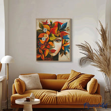 Afbeelding in Gallery-weergave laden, Diamond Painting - Herfstflora gezicht geïnspireerd door Picasso reeds ingelijst
