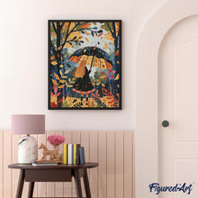 Afbeelding in Gallery-weergave laden, Diamond Painting - Meisje met paraplu in de herfst