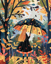 Afbeelding in Gallery-weergave laden, Diamond Painting - Meisje met paraplu in de herfst