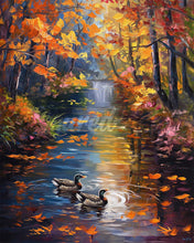 Afbeelding in Gallery-weergave laden, Diamond Painting - Gouden vijver in de herfst