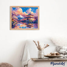 Afbeelding in Gallery-weergave laden, Diamond Painting - Tempeluitzicht met de Mount Fuji