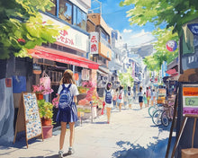 Afbeelding in Gallery-weergave laden, Diamond Painting - Ochtend in een Japans Woonwijk