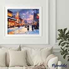 Afbeelding in Gallery-weergave laden, Diamond Painting - Retro Winterstraat in Japan