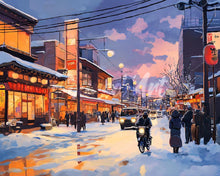 Afbeelding in Gallery-weergave laden, Diamond Painting - Retro Winterstraat in Japan