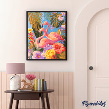 Afbeelding in Gallery-weergave laden, Diamond Painting - Tweeling flamingo's