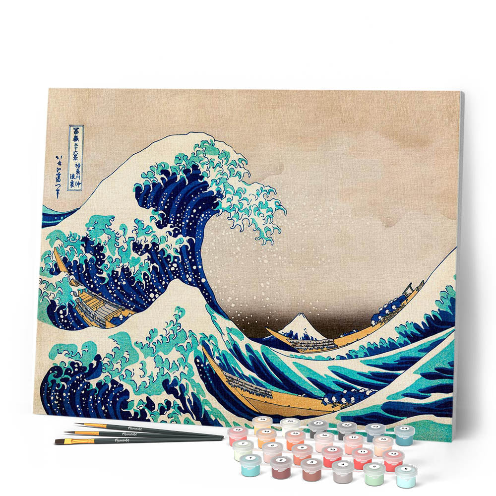 Schilderen op Nummer - De grote golf van Kanagawa door Katsushika