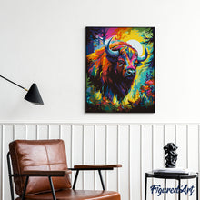 Afbeelding in Gallery-weergave laden, Schilderen op Nummer - Kleurrijke Abstracte Bison
