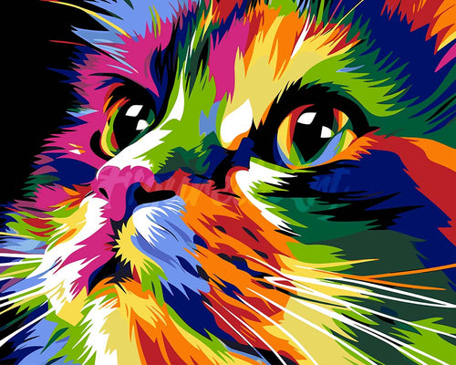 Schilderen op Nummer - Schattige Kat Pop Art