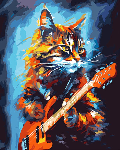 Schilderen op Nummer - Rocker Kat Abstract