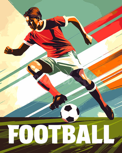 Schilderen op Nummer - Sportaffiche Voetbal