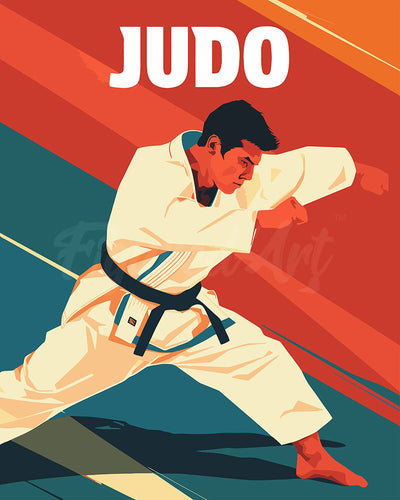 Schilderen op Nummer - Sportaffiche Judo