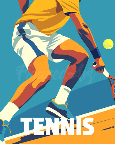 Schilderen op Nummer - Sportaffiche Tennis