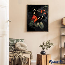 Afbeelding in Gallery-weergave laden, Schilderen op Nummer - Moneta Langvleugelvlinder en Gebladerte