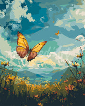 Afbeelding in Gallery-weergave laden, Schilderen op Nummer - Koperen Vlinder onder een Blauwe Hemel