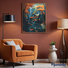 Afbeelding in Gallery-weergave laden, Schilderen op Nummer - Herfsthut bij de waterval