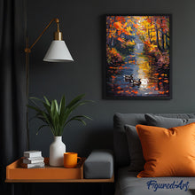 Afbeelding in Gallery-weergave laden, Schilderen op Nummer - Gouden vijver in de herfst