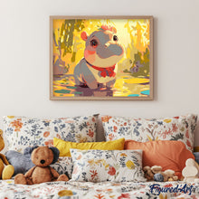 Afbeelding in Gallery-weergave laden, Schilderen op Nummer - Blije Baby Nijlpaard