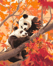 Afbeelding in Gallery-weergave laden, Schilderen op Nummer - Panda-tweelingen in de Herfst