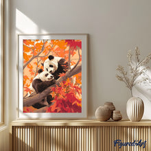 Afbeelding in Gallery-weergave laden, Schilderen op Nummer - Panda-tweelingen in de Herfst