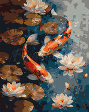 Afbeelding in Gallery-weergave laden, Schilderen op Nummer - Vintage Koi Karper en Bloemen