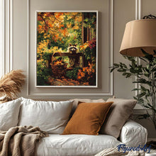 Afbeelding in Gallery-weergave laden, Schilderen op Nummer - Schattige wasbeer in de herfst