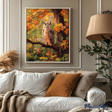 Afbeelding in Gallery-weergave laden, Schilderen op Nummer - Uil tussen gouden bladeren