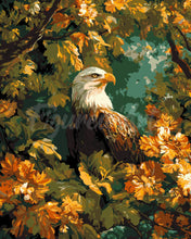 Afbeelding in Gallery-weergave laden, Schilderen op Nummer - Adelaar tussen gouden bladeren