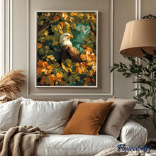 Afbeelding in Gallery-weergave laden, Schilderen op Nummer - Adelaar tussen gouden bladeren