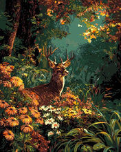 Afbeelding in Gallery-weergave laden, Schilderen op Nummer - Hert tussen herfstbloemen