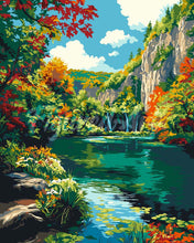 Afbeelding in Gallery-weergave laden, Schilderen op Nummer - Smaragdmeer in de herfst