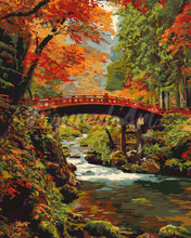 Afbeelding in Gallery-weergave laden, Schilderen op Nummer - Rode brug in Japan in de herfst