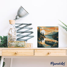 Afbeelding in Gallery-weergave laden, Mini Schilderen op Nummer met Frame - Bergmeer met kano