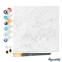 Afbeelding in Gallery-weergave laden, Mini Schilderen op Nummer met Frame - Santorini paardenscène